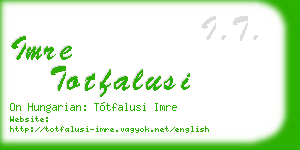 imre totfalusi business card